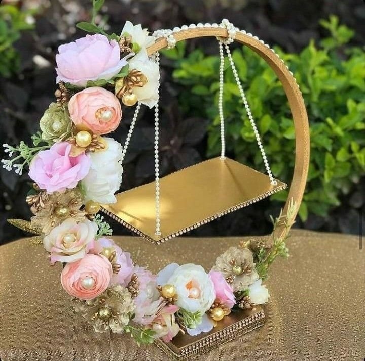 Beutiful Showpiece ♥️ Premium Handmade Floral Ring Tray - Image 1
